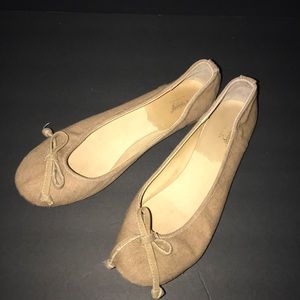 Leather & Canvas ballet style VINTAGE SHOE CO❤️